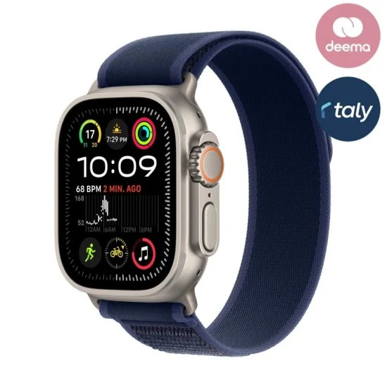 Apple Watch Ultra 2 Gps + Cellular 49Mm Natural Titanium Case With Blue Trail Loop - S/M